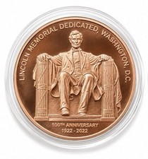 Lincoln Memorial - 1 Ounce Fine .999 Copper Round -  NEW IN CAPSULE
