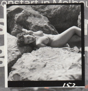 Artistic. Nude photo woman old back described approx. 6.4x6.0cm