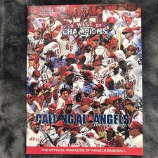 2009 LA Angels West Division Champions Lot Autographed Program Guerrero Hunter