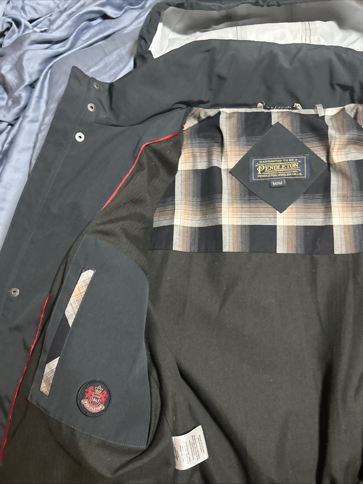 Pendleton Men's Medium Blue Lined Rain Jacket Ful… - image 4