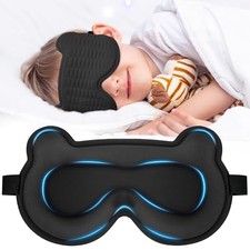 Kids Sleep Mask, 3D Sleeping Eye Mask for Kids with Adjustable Elastic Black