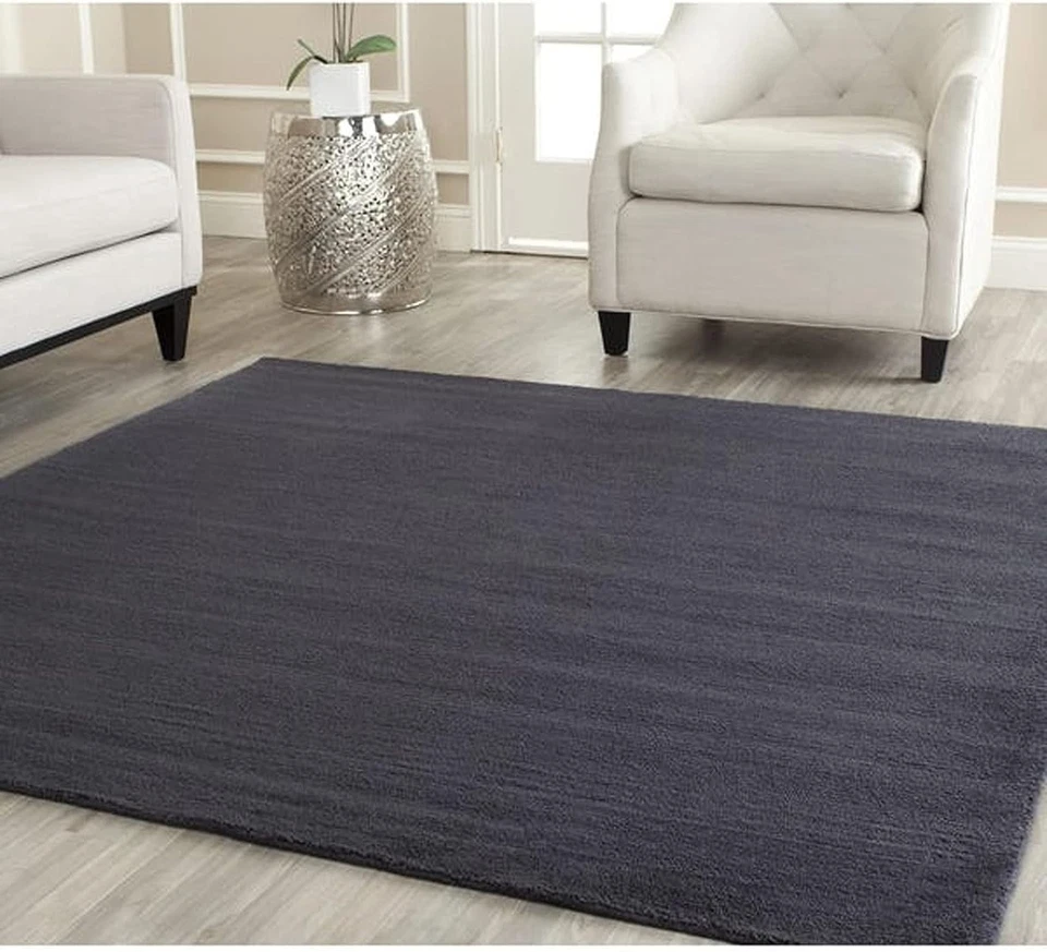 Nueva alfombra lisa de lana pura acolchada a mano de lujo para sala de estar y dormitorio Foto 2 de 4