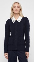 Sandro Damen Strickcardigan Navy 100% Wolle GrößE 36 FR SFPCA00653