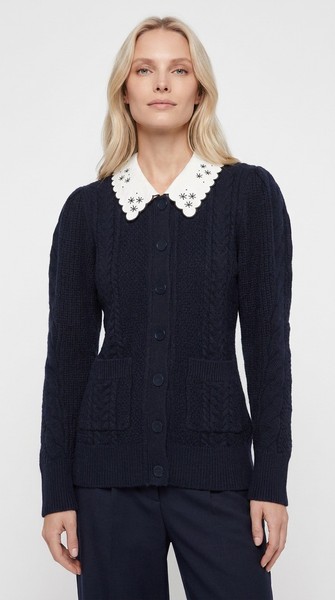 Sandro Damen Strickcardigan Navy 100% Wolle GrößE 36 FR SFPCA00653-image