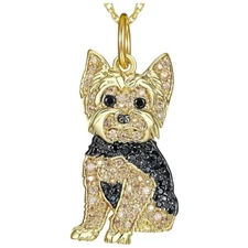 Royal Yorkie Charms & Chains, Gold/Black, Metal, 1 Piece