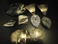 LOT of 8 OLD SILVERTONE BELT BUCKLES or SLIDES