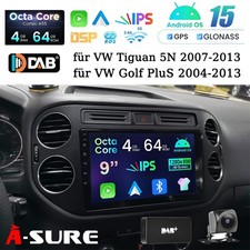DAB+ per VW Tiguan 5N GOLF Plus 8-Core Android 15 Carplay RDS GPS navigatore autoradio