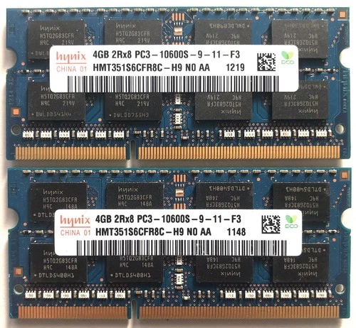 Hynix 8GB (2X4GB) 2Rx8 PC3-10600S DDR3 1333MHz Laptop SDRAM HMT351SCFR8C-H9