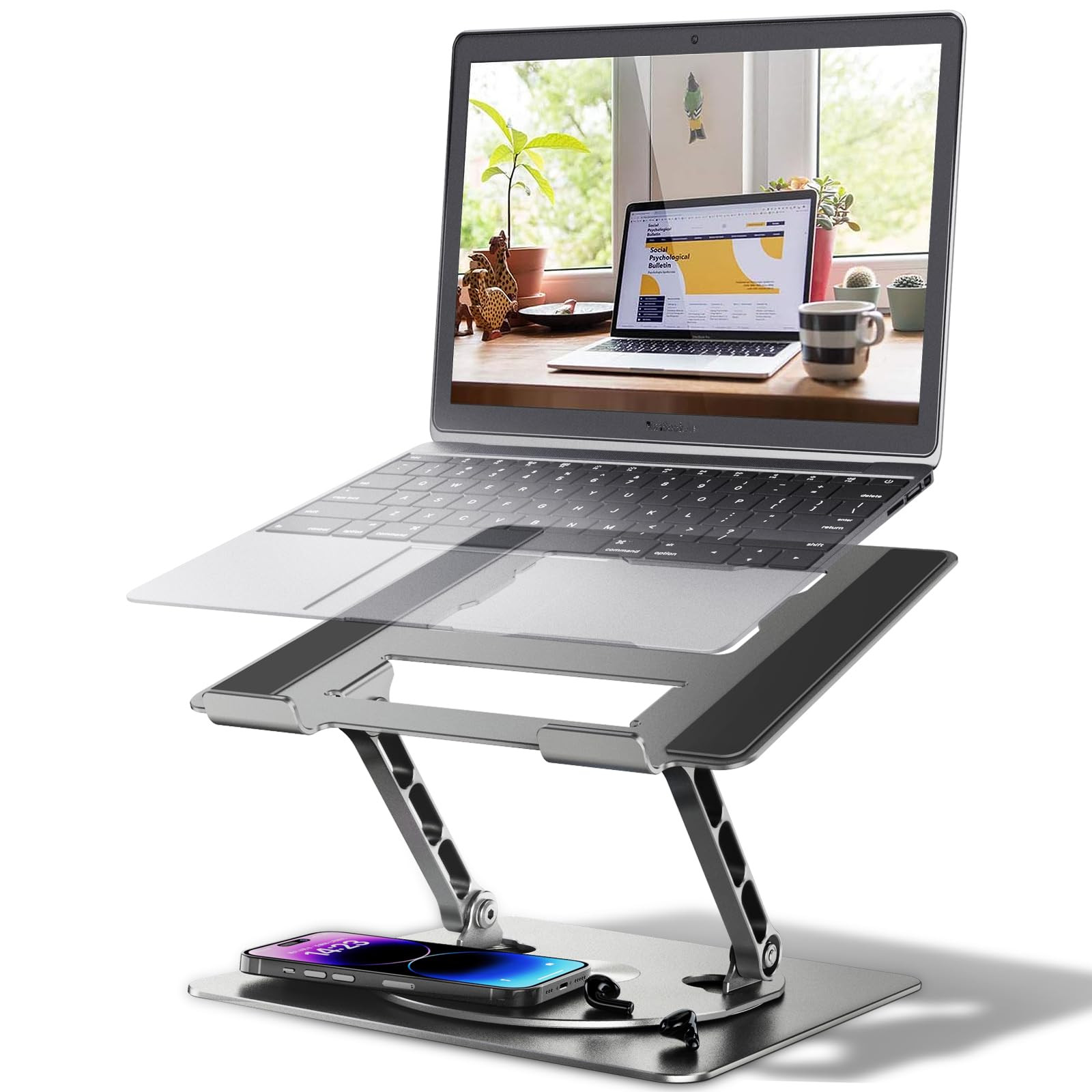Adjustable Laptop Stand 360 Rotation, Ergonomic Portable Computer Stand, 22 L...
