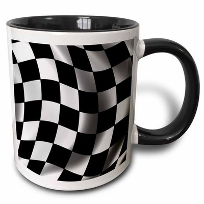 3dRose Flag Banner Checker Chequer Finish Racing Motor Sports Waving Mug, 11 oz