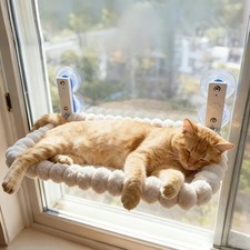 Cat Window Perch with Bolster Foldable Cat Hammock Cushion Bed for Window