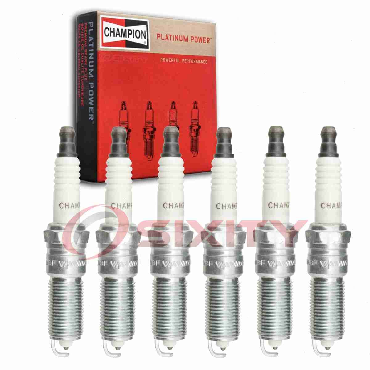 6 pc Champion Platinum 3232 Spark Plugs for TE10PMC5 3381 Ignition Wire gv
