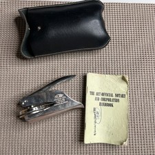 Vintage ACME Notary Seal Embosser 1959 Notary Handbook Leather Case