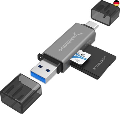 SABRENT SD, Micro SD Kartenleser, USB typ C 3.2 gen 1 Kartenleser, 5Gbps High