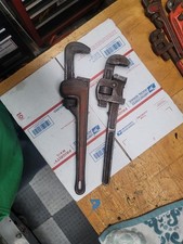 Lot Of 2 Ridge And Walworth Heavy Duty 12 Inch Pipe Wrench Steel Made In USA