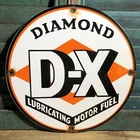 VINTAGE DIAMOND DX GASOLINE PORCELAIN SIGN GAS OIL METAL SERVICE STATION PUMP