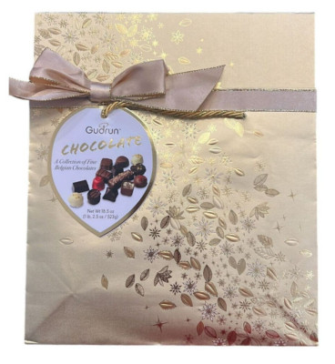 Gudrun Chocolate A Collection of Fine Belgian Chocolate Gift Box 18.5oz Gold Box