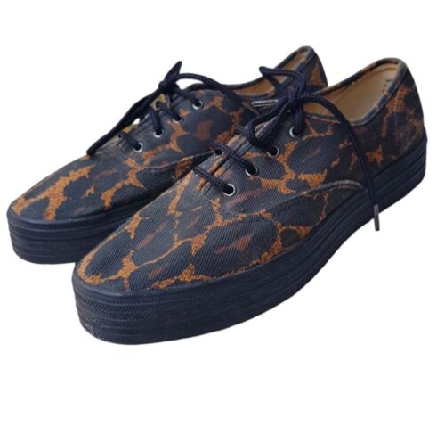 Vintage Todd Oldham Keds Leopard Print Platform Shoes Sneakers Womens 10 41 7.5 - Picture 1 of 12