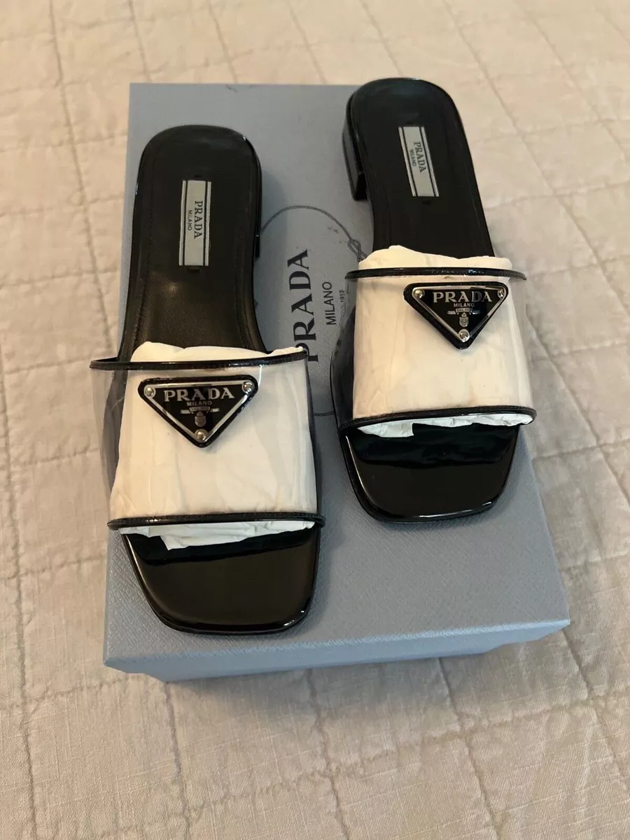 Authentic Prada Ciabatte Clear Flat Sandals 37 6.5 eBay