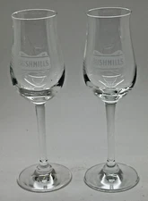 PAIR OF BUSHMILLS IRISH WHISKEY TASTING GLASSES - PUB HOME BAR SPIRIT 2 TWO