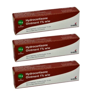 BRANDS MAY VARY 3 x Hydrocortisone Ointment 15g - Swelling Itching Skin Rash Bites UK