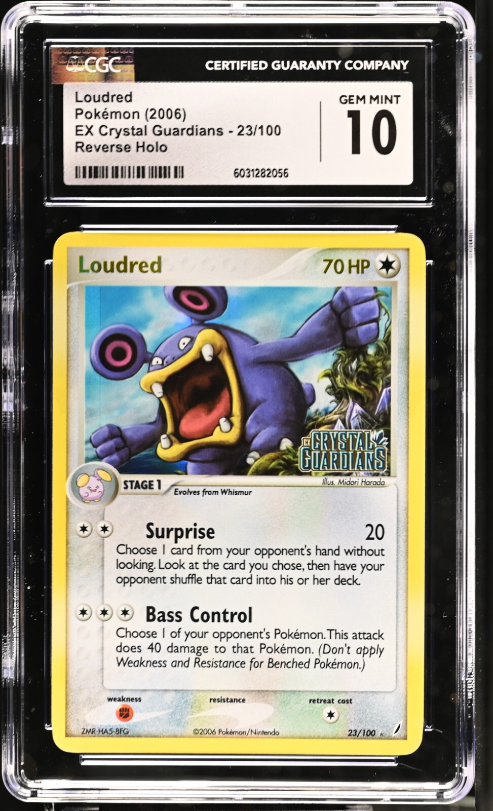 Pokemon Loudred EX Crystal Guardians Reverse Holo Rare #23 CGC 10