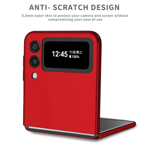 For-Samsung Galaxy Z Flip 4 3 5G Slim Matte Hard Case with Ring+Screen Protector - Picture 46 of 94