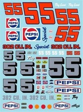  55 Pepsi Camaro-Tiny Lund 1/25 Nascar waterslide decal