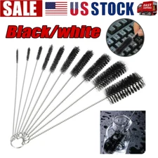 US Nylon Straw Brush Cleaner Bottle Tube Pipe Small Long Cleaning 10Pcs Set