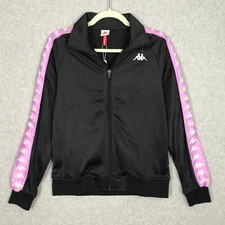 Kappa Track Jacket Womens Xs Black Violet 222 Banda Anniston Regular Fit Y2k