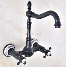 Oil Rubbed Bronze Swivel Bathroom Kitchen Basin Sink Faucet Tap Wall Mounted
