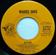 MAURICE DAVIS 45 Action/Mr. Lonely BEEGEE funk VG++ j1144
