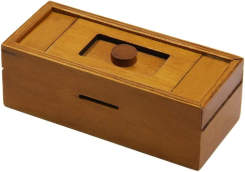 Puzzle Gift Case Box with Secret Compartments, Wooden Money Box to Challenge Puz - Picture 1 of 12