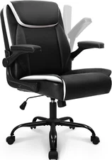 Office Desk Chair Executive Computer Ergonomic PU Leather Mid-Back Gaming Chair