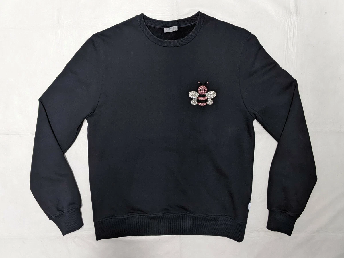 KAWS X DIOR JEWELED BEE BLACK LARGE CREWNECK SWEATSHIRT KIM JONES