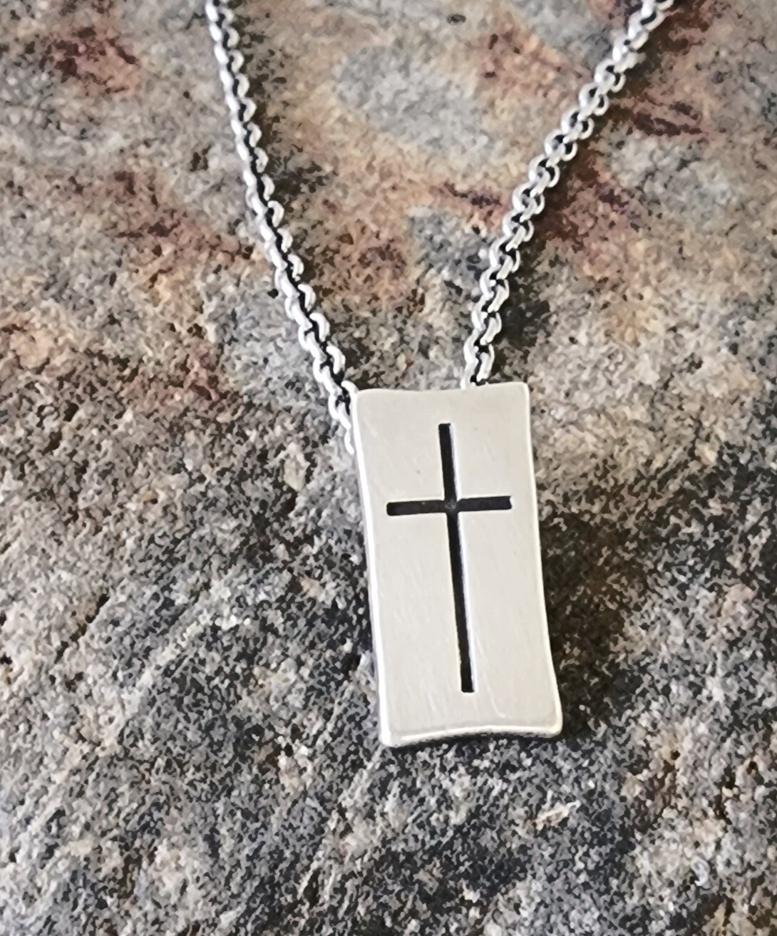 Retired James Avery Cross Pendant on JA Necklace 20" … Gem