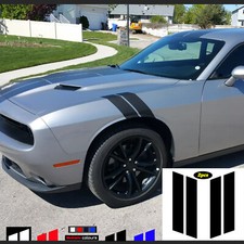 Stickers Graphic Kit For Dodge Challenger Car Fender Hash Mark Stripe Decal 2pcs