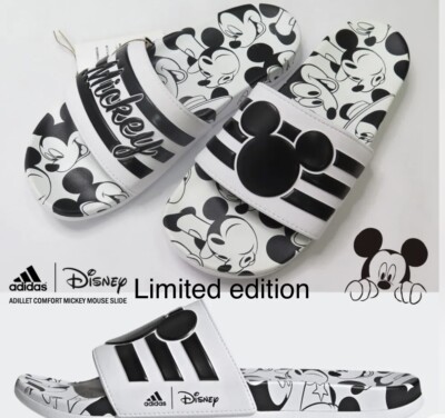 Adidas X Disney Mickey Mouse Adilette Comfort Slides Black/ White