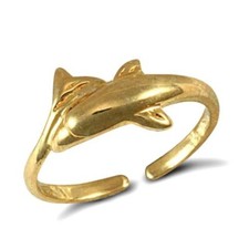 Dolphin Toe Ring 9ct Gold Toe Ring 9ct Yellow Gold Solid Gold Easy Fit Toe Ring