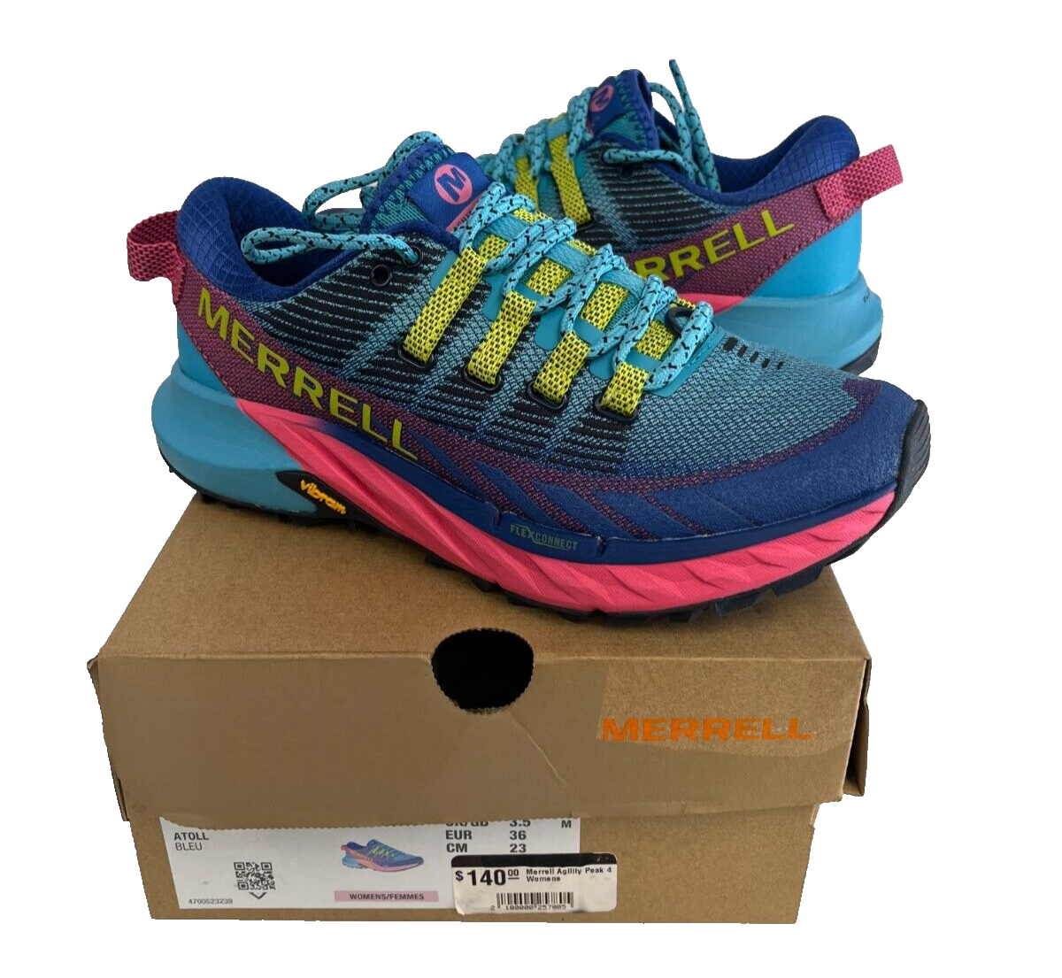 Scarpe Sneaker Merrell Agility Trail Running $140 nuove con scatola taglia 6 6 5 9 US donna '23 24