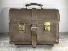 Vintage Gusset Leather Briefcase School Portfolio Business Attorney Travel Bag