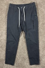 Vuori Ripstop Pants Mens Large Gray Drawstring Taper Outdoor Travel Climber V412