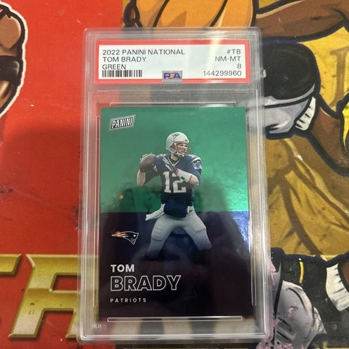 2022 Panini National Tom Brady Green /5 Psa 8