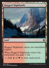 x4 Rugged Highlands - Khans of Tarkir - NM - MTG
