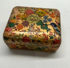 Vintage KASHMIR INDIA Lacquer Trinket Box