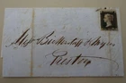 GB QV 1d Penny Black Lettered MA on COVER*