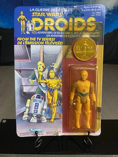 Star Wars Vintage Droids C-3PO MOC Canadian Card & POTF Last 17 Luke MOC