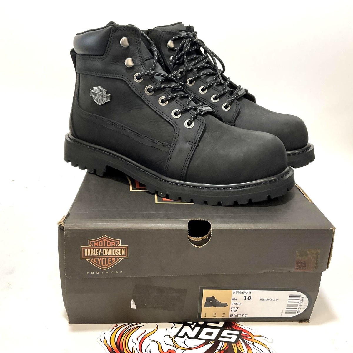 Men\'s Black Leather Harley-Davidson Lace-Up Work Boots Harley-Davidson Men main image 3
