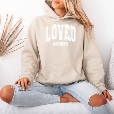 Loved John 3:16 Christian Faith Religion Damen Hoodie Sweatshirt Pullover