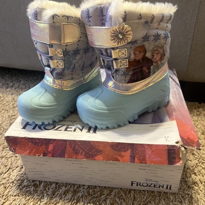 Disney Toddler Girl s Frozen II Light Up Winter Boots Size 9 Blue Lilac W/ Box